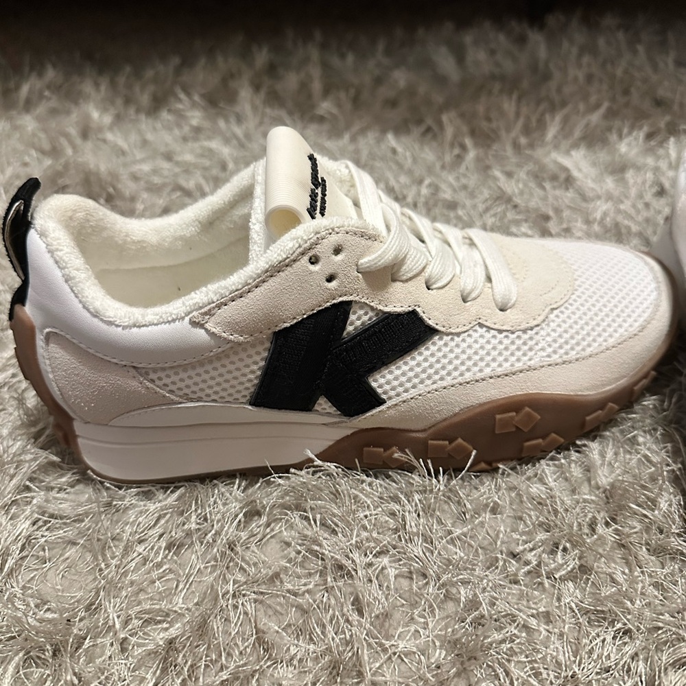 Kate Spade Cream and Black Mesh Sneakers